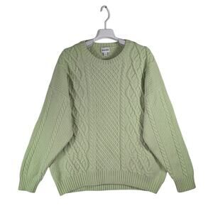 Aritzia Sunday Best Cable Knit Crewneck Sweater Mint Green Women’s Size Medium M